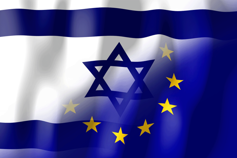 Israeli and EU flag combined