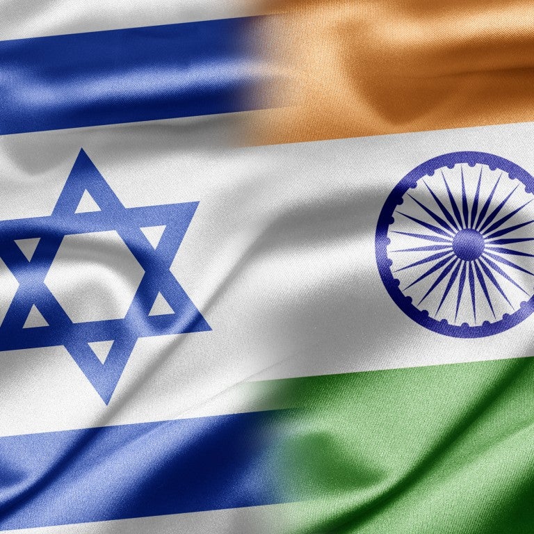 Photo of the Israeli and Indian flags