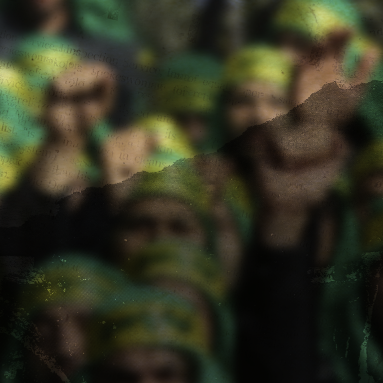 Blurry photo of Hezbollah militants