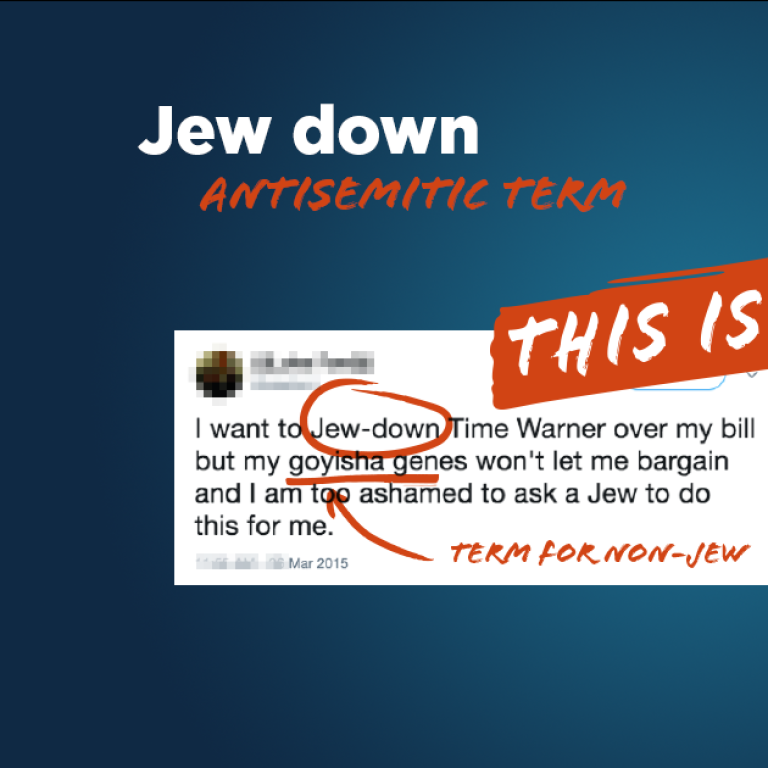 Jew down - This is Antisemitic - Translate Hate
