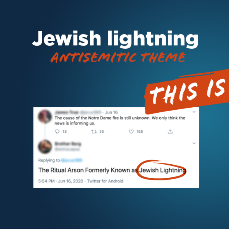 Jewish lightning- This is Antisemitic - Translate Hate