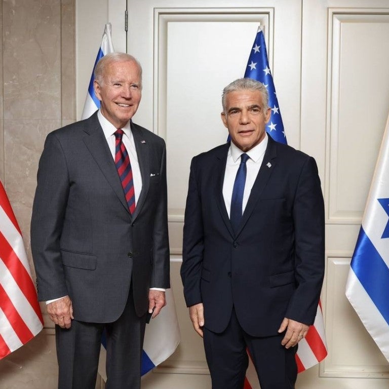 US President Joe Biden with Israeli Prime Minister Yair Lapid