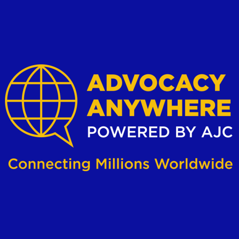 Graphic of AJC Advocacy Anywhere logo