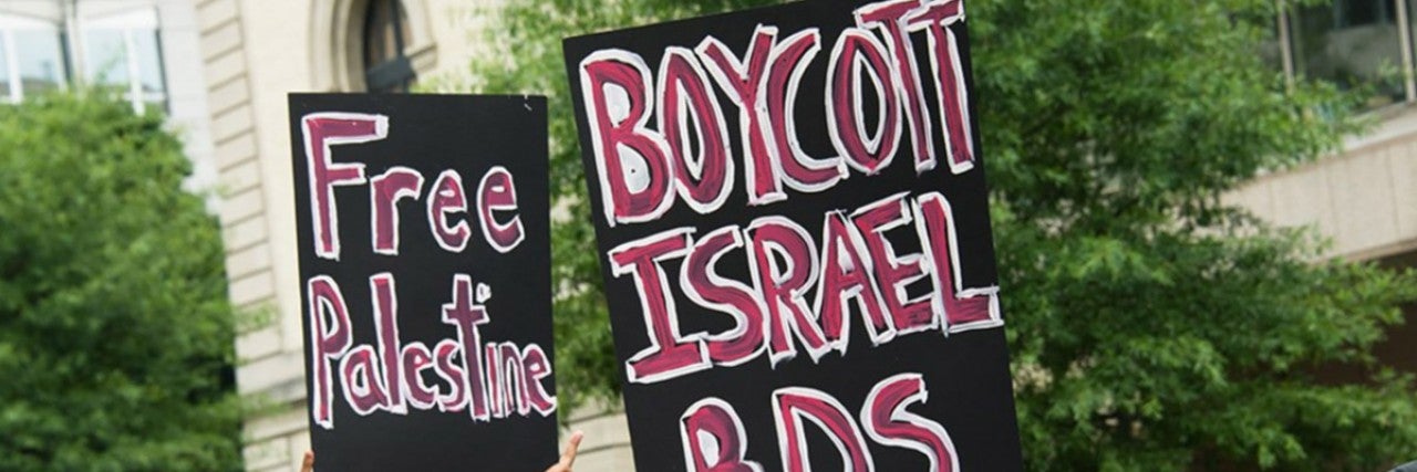 Protestors at a BDS rally