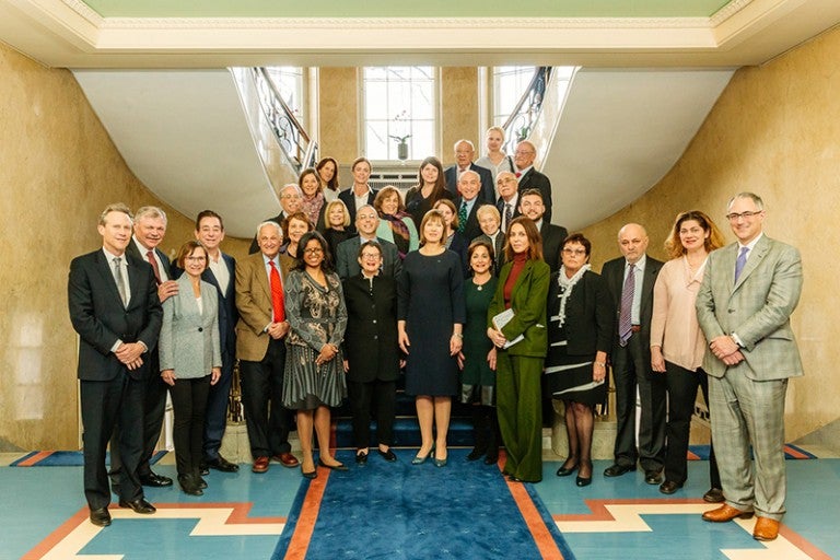 Photo of an AJC delegation meeting with Estonian President Kersti Kaljulaid