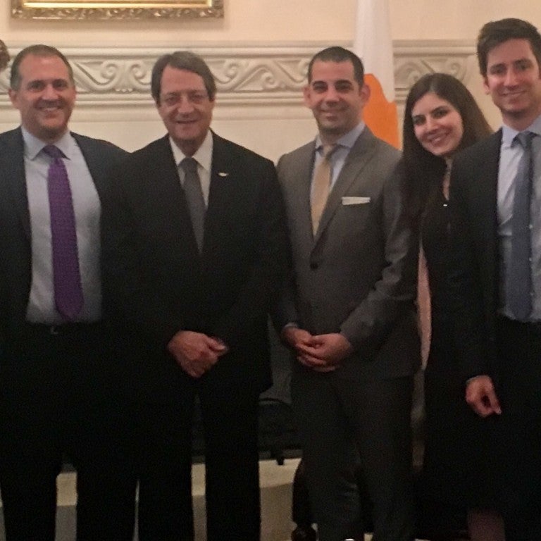 Photo of AJC ACCESS and HALC Leaders with President of the Republic of Cyprus, Nicos Anastasiades