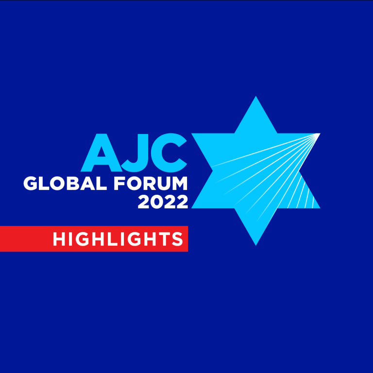 AJC Global Forum 2022 Highlights with a blue Star of David