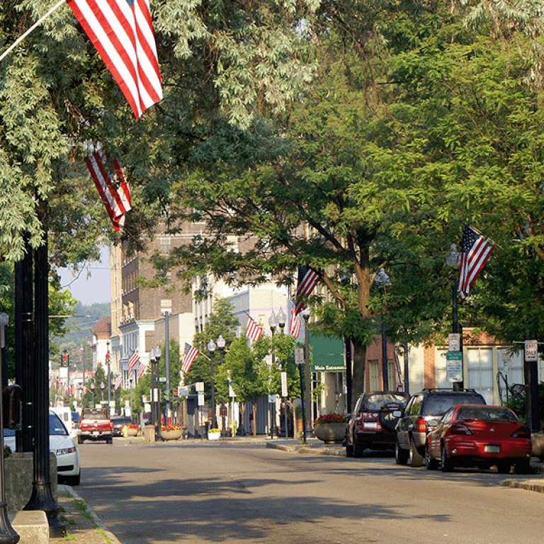 Street with American Flags
