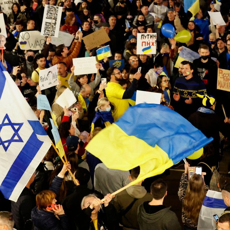 Israel and Ukraine flags
