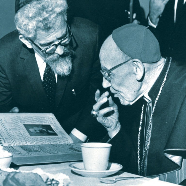Photo of Rabbis Abraham Joshua Heschel and Marc Tanenbaum