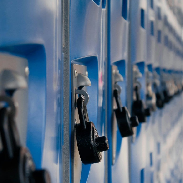Photo of blue lockers