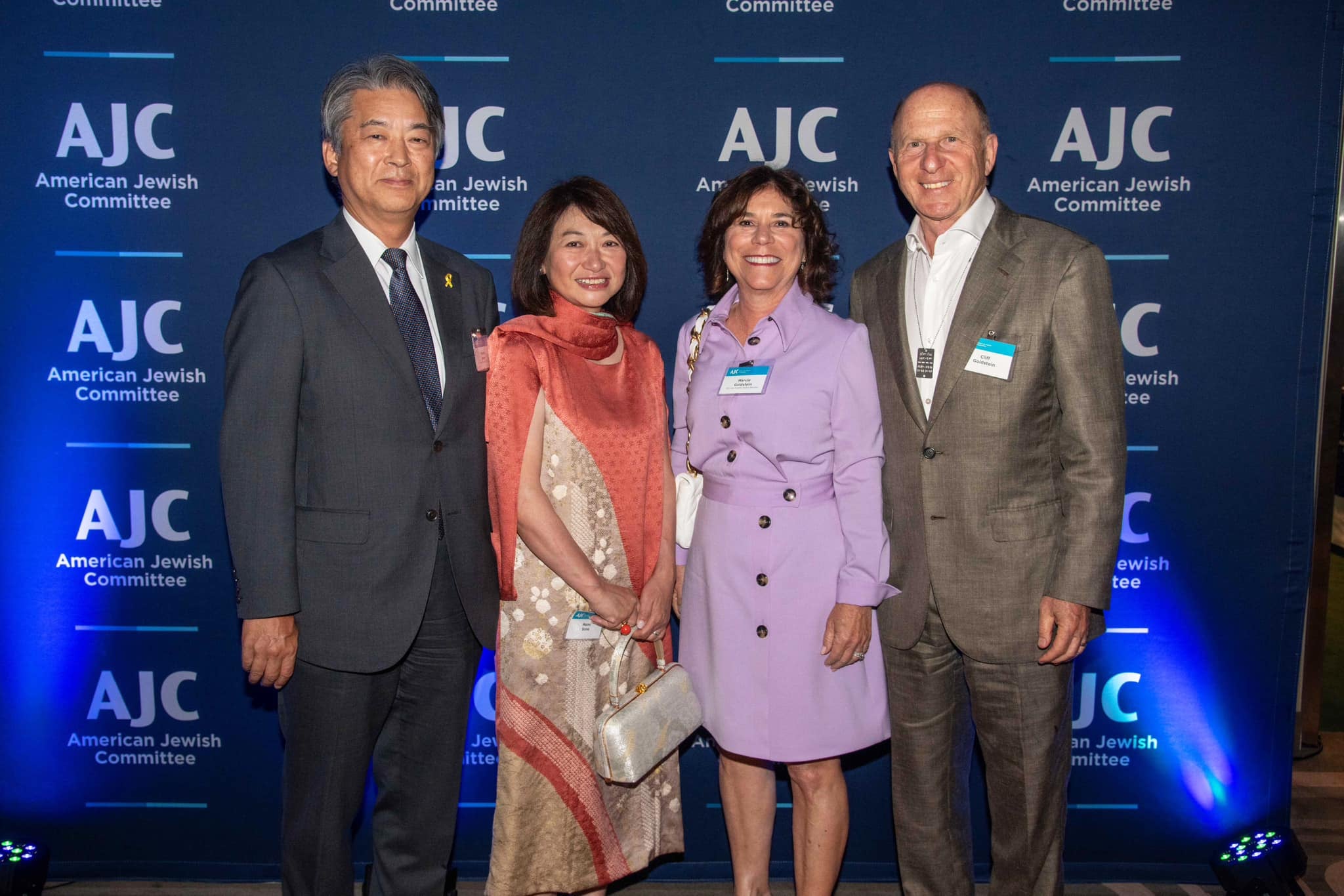 Consul General of Japan Kenko Sone, Mami Soni, Marcie Goldstien, and Cliff Goldstein