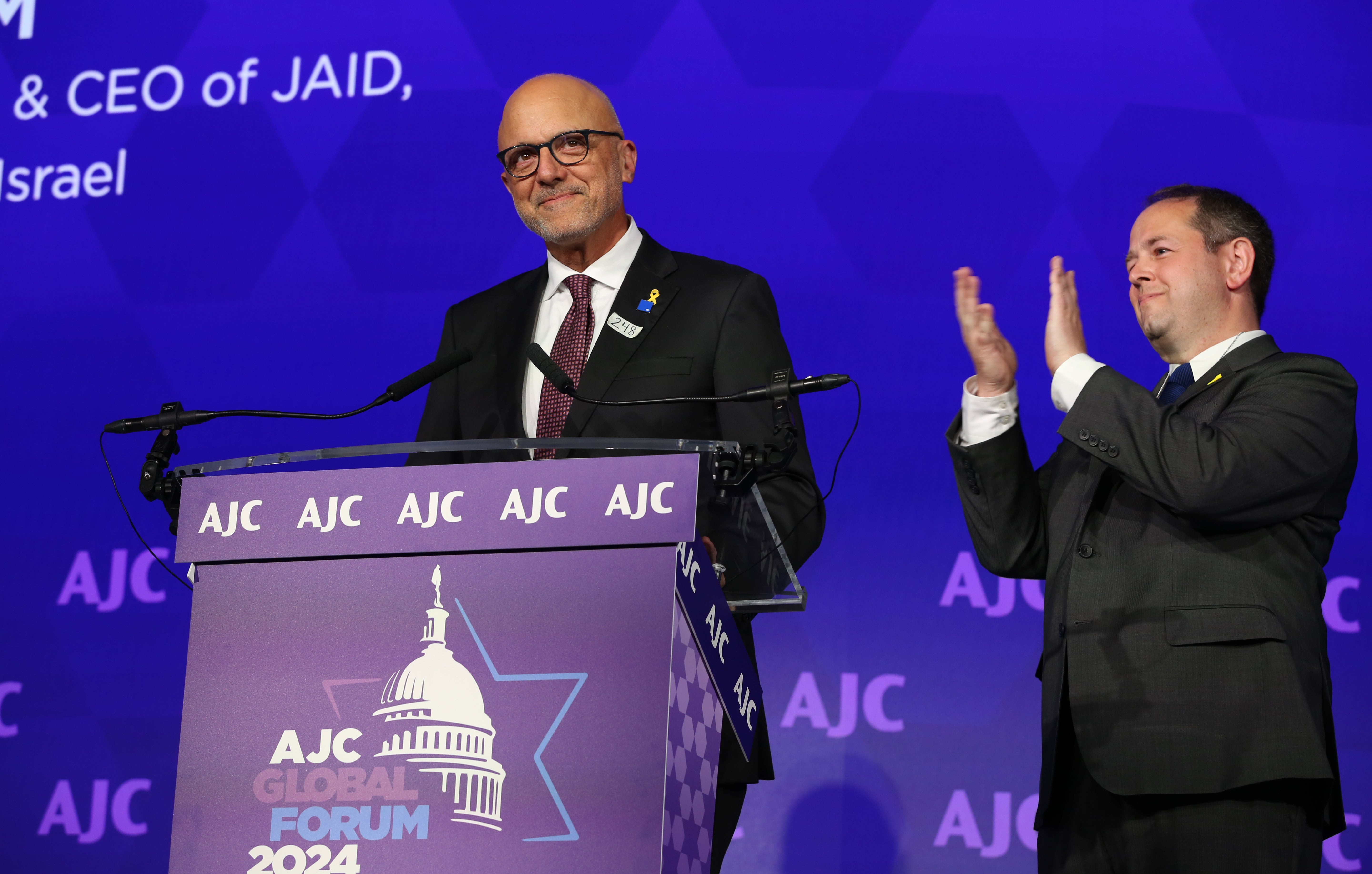 AJC CEO Ted Deutch and Dan Elbaum, Head of North America and President and CEO of Jewish Agency International Development