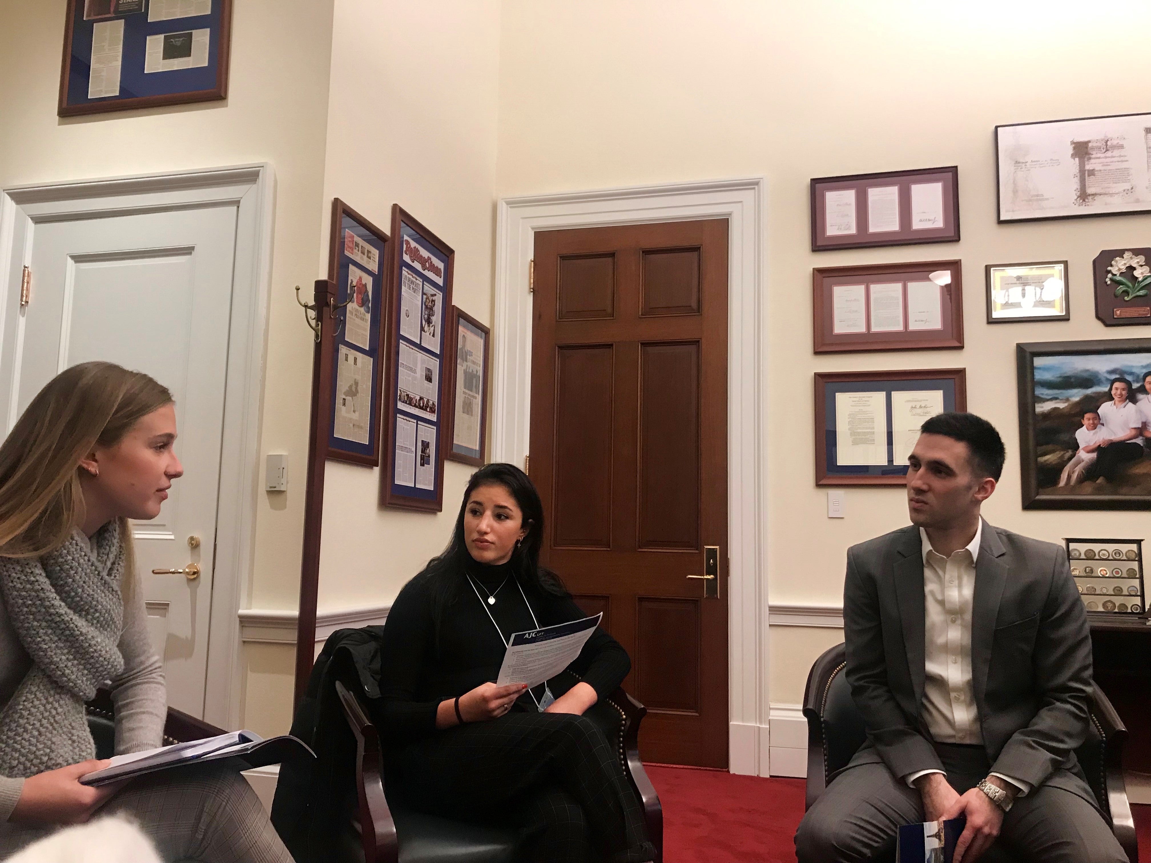 LFT 2019 - AJC LA LFT students leading the advocacy meetings with Corey Jacobson of Representative Ted Lieu's Office