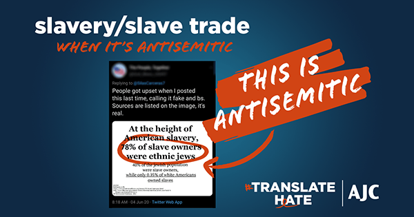 Slavery / Slave Trade - This is Antisemitic - Translate Hate