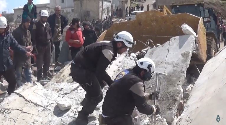 Photo of White Helmets in Rescue Operation