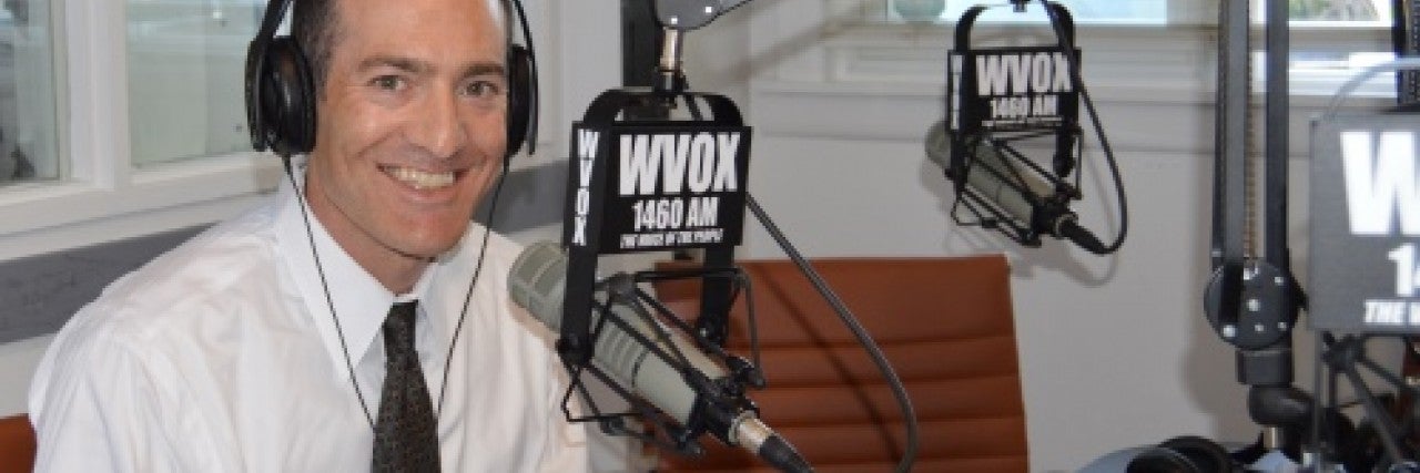 Photo of Scott Richman in the WVOX radio studio - AJC Live with Rabbi Shai Held - 11.20.17