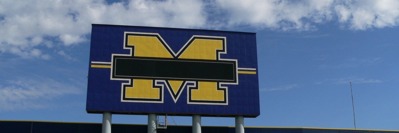 Photo of a large Michigan "M"