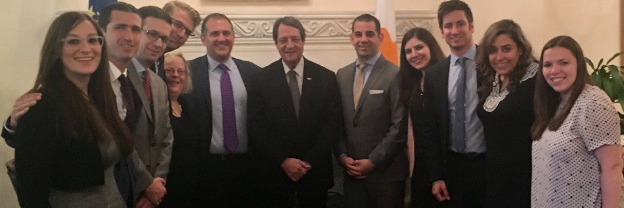 Photo of AJC ACCESS and HALC Leaders with President of the Republic of Cyprus, Nicos Anastasiades