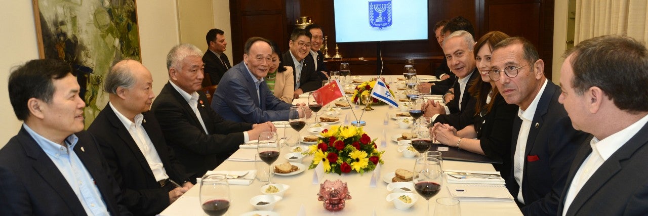 Prime Minister Benjamin Netanyahu and his Wife Sara Welcome Chinese Vice President Wang Qishan