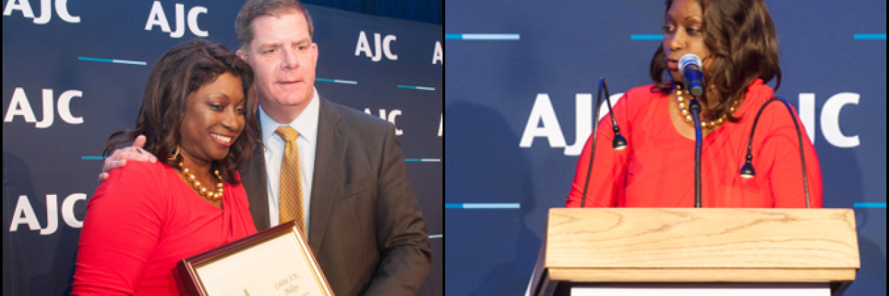Mayor Walsh Presents 2018 AJC New England Co-Existence Award to Colette Phillips 