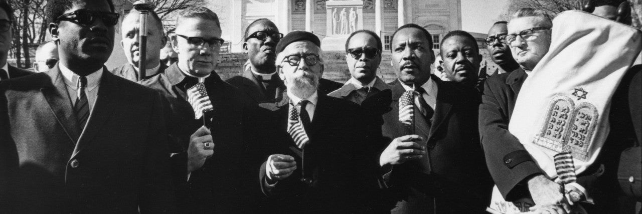 Heschel with civil rights leaders including MLK
