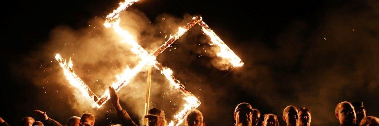 Flaming swastika