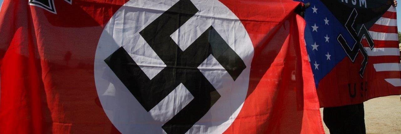 Flag with a swastika