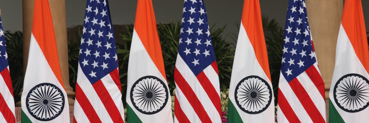 Indian and American flags