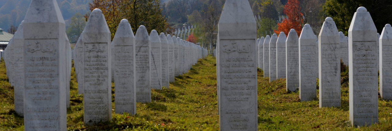 Muslim cemetery with headstones