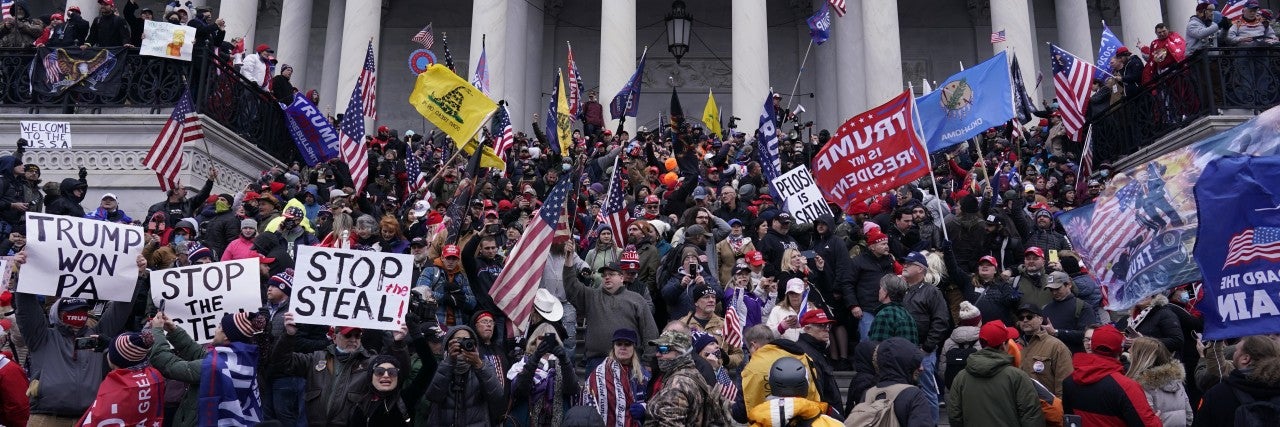 Rioters gather at the U.S. Capitol Building