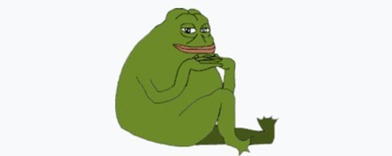 The distorted “Pepe the frog” Groyper meme.