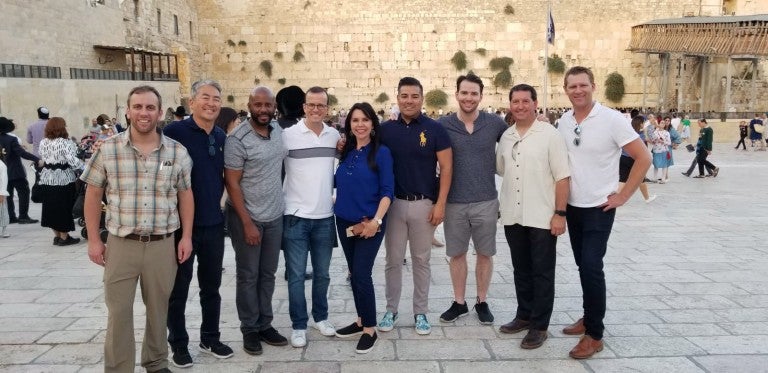 Photo of delegation group from California State Legislature on a visit to the Western Wall
