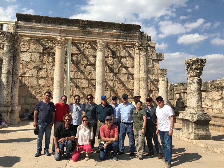 Photo of Latino Business leaders visiting a holy site as part of Project Interchange.