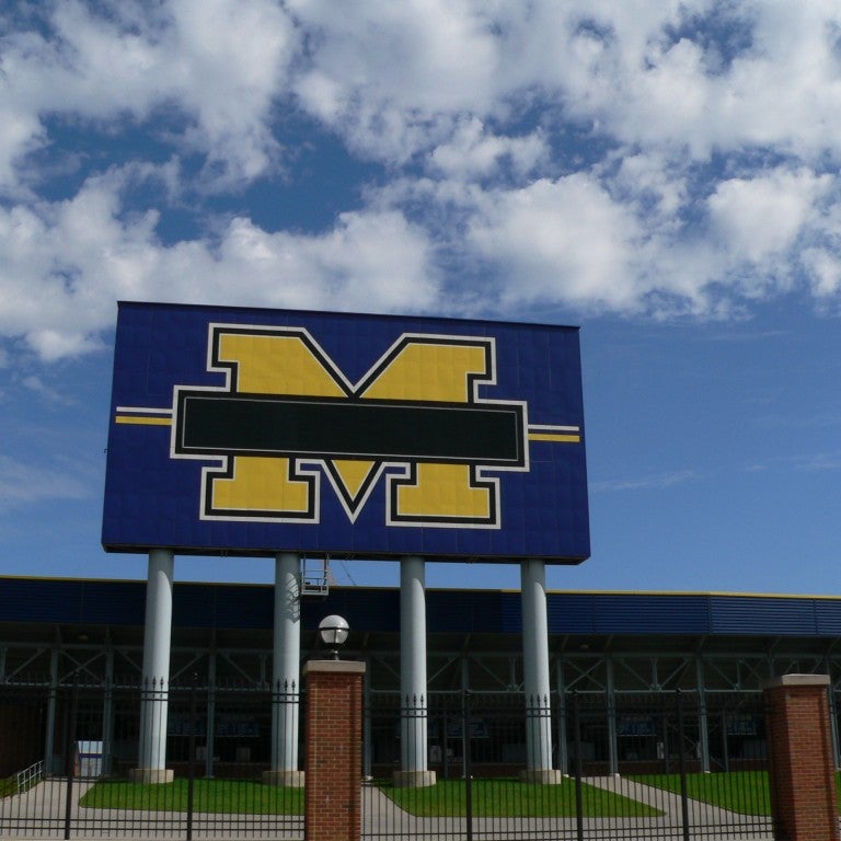 Photo of a large Michigan "M"