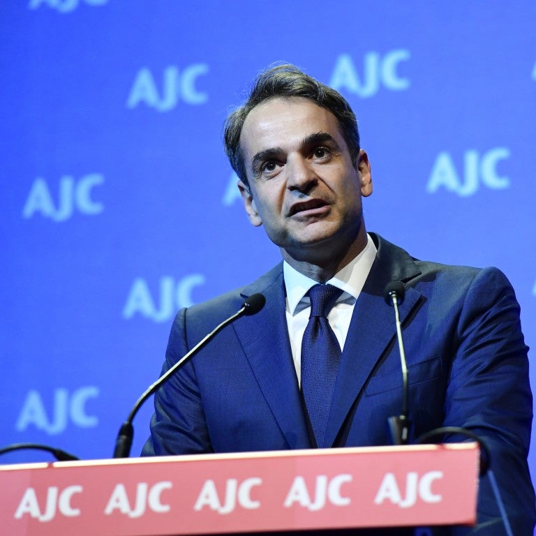 Photo of Konstantinos Mitsotakis at AJC Global Forum 2018