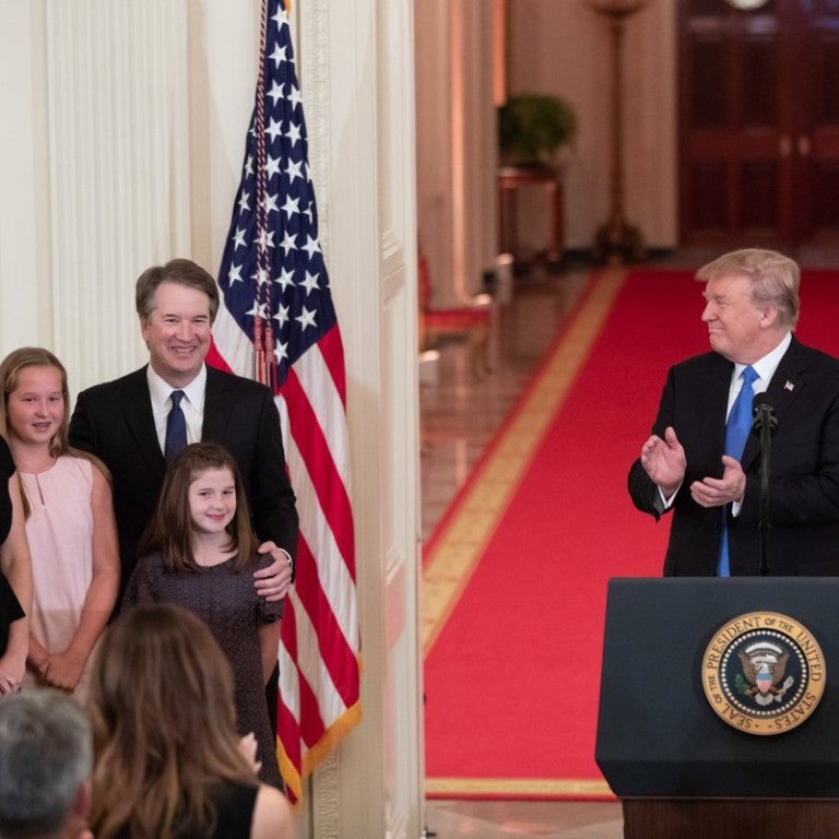 Photo of Judge Kavanaugh, his family, and President Trump