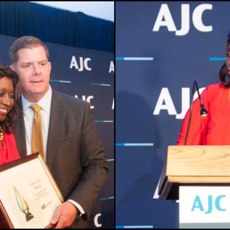 Mayor Walsh Presents 2018 AJC New England Co-Existence Award to Colette Phillips 