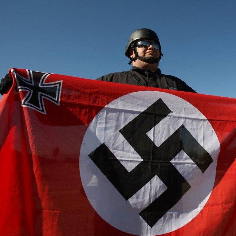 Flag with a swastika