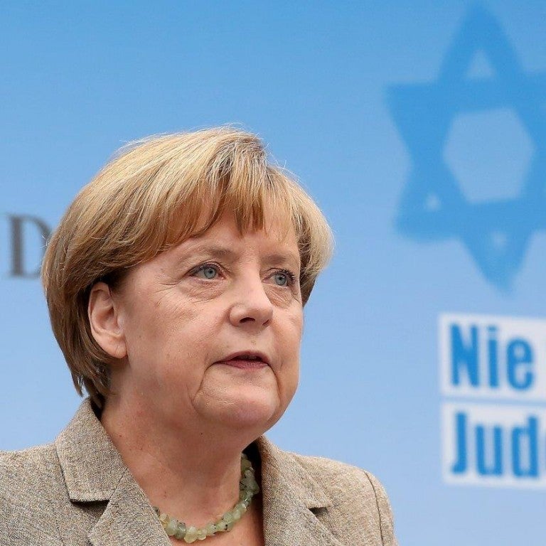 Angela Merkel at anti-Semitism rally