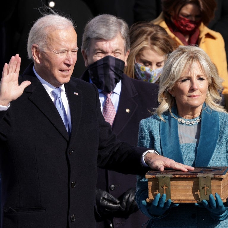 President Joe Biden takes the oath of office.
