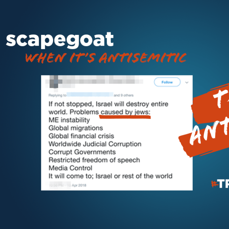 scapegoat - This is Antisemitic - Translate Hate