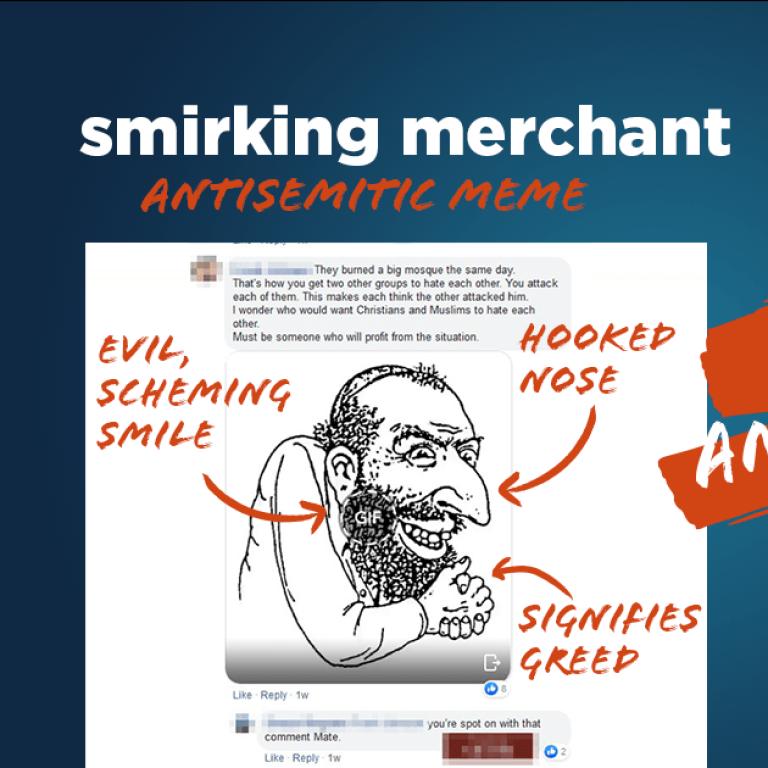smirking merchant - This is Antisemitic - Translate Hate