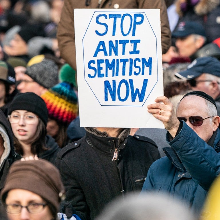 Combating antisemitism rally