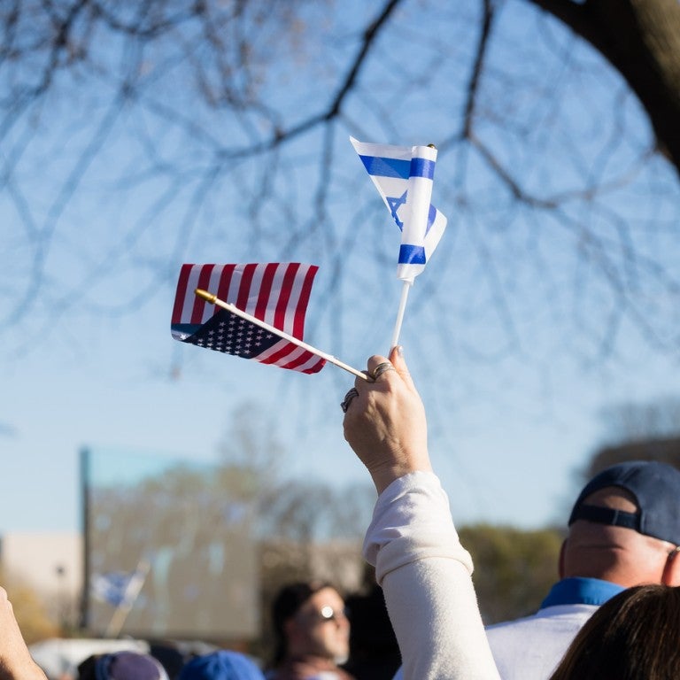 Photo of Israeli and American flags