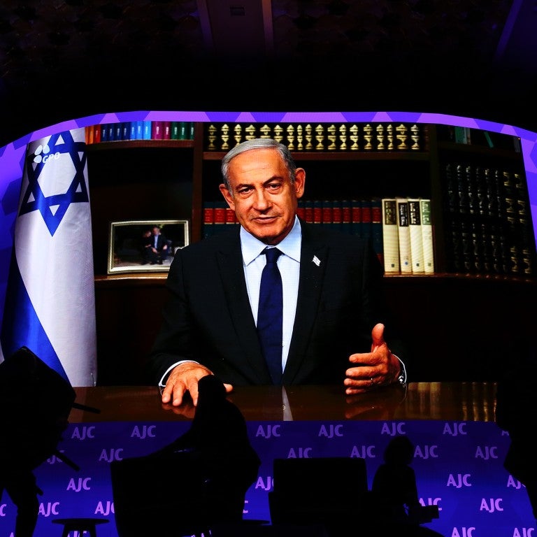 Image of Israeli Prime Minister Netanyahu Addresses AJC Global Forum 2024
