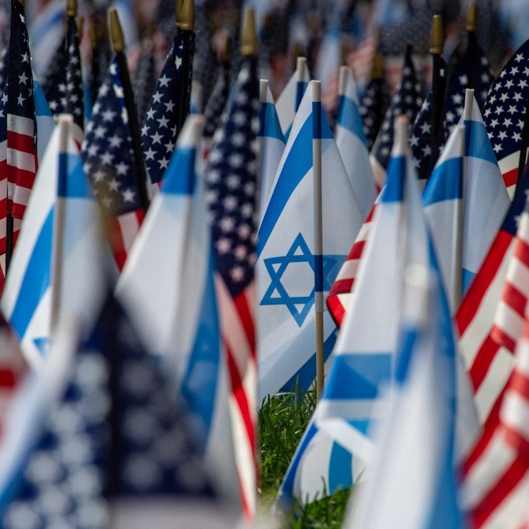 American Israeli Flags