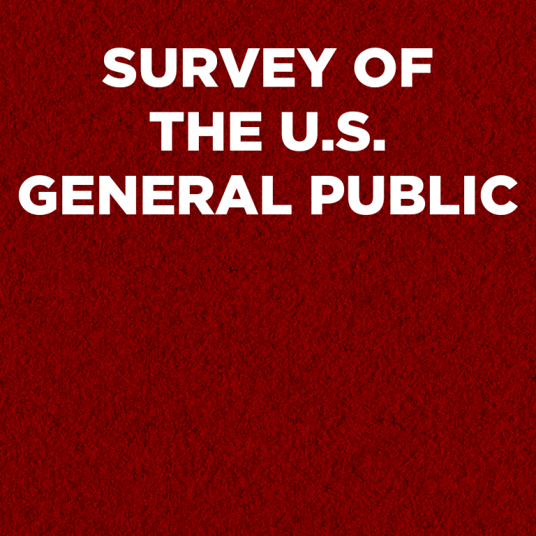 Survey of the U.S. General Public on red background