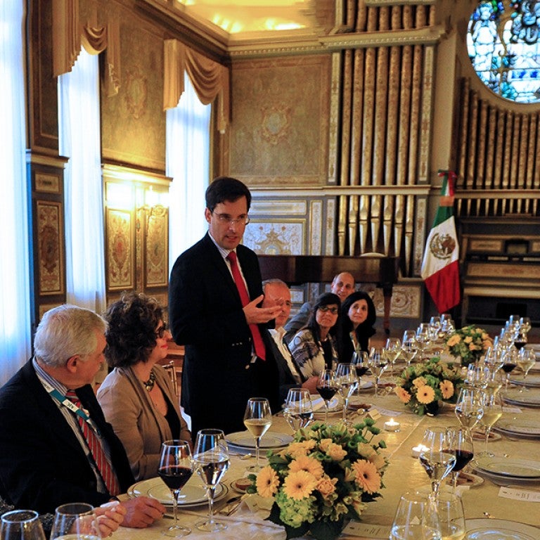 Photo of a National Leadership Council dinner at the Mexican Consulate