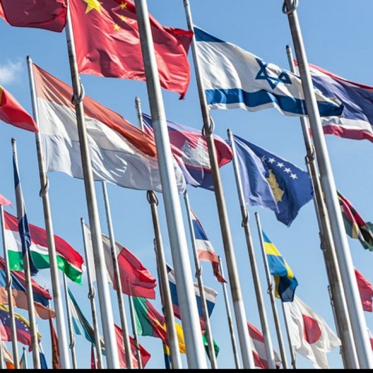 Photo of flags from around the world